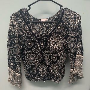 Xhilliraton Long Sleeve Black And White Blouse